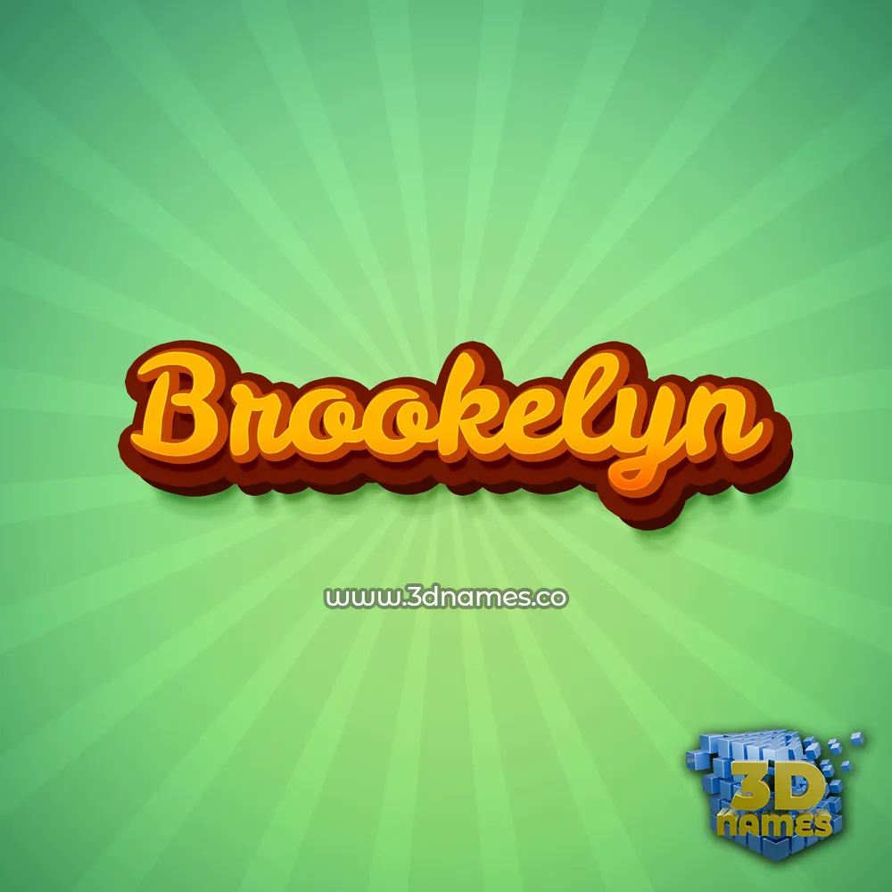 brookelyn in Green Rays style - 3D name wallpaper
