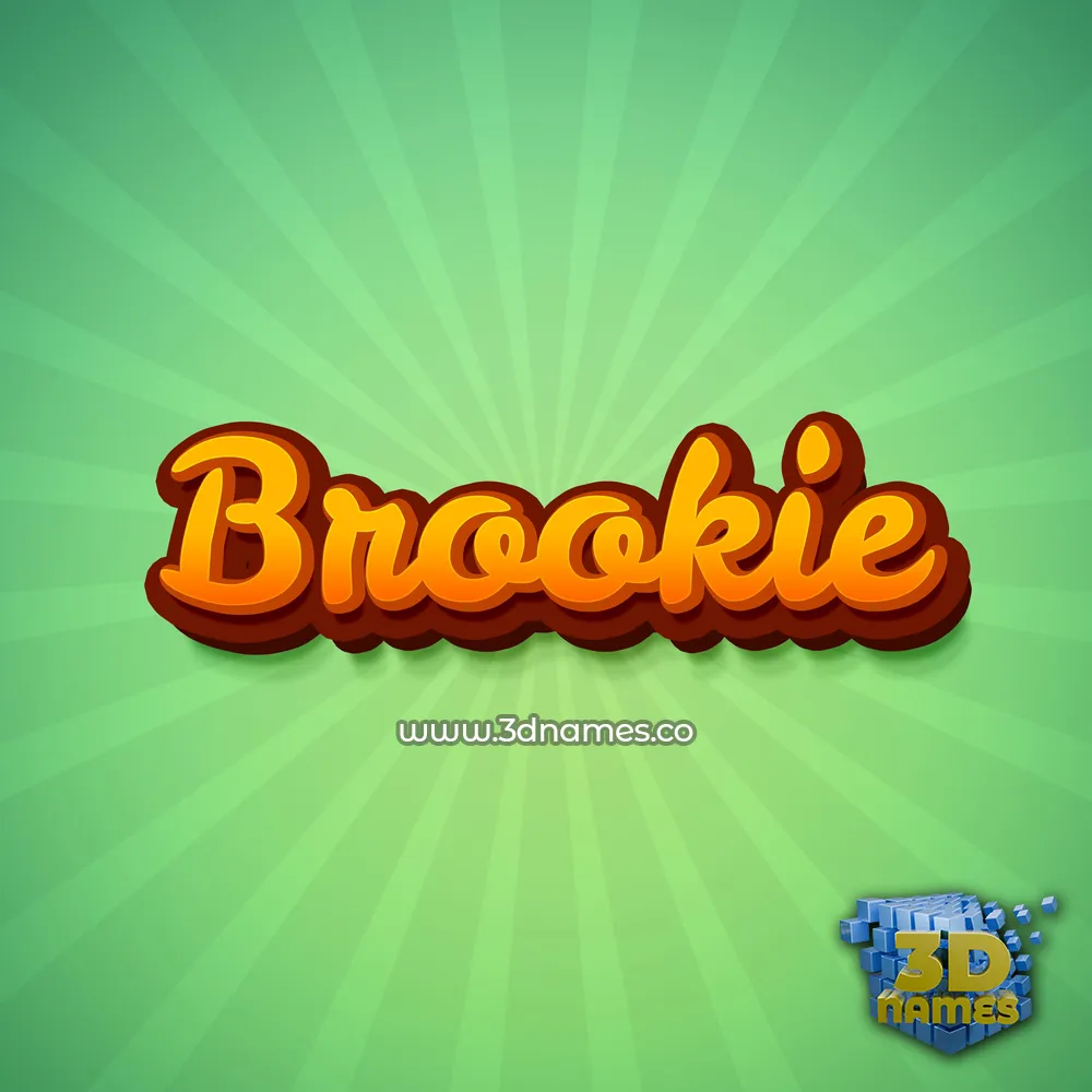 brookie in Green Rays style - 3D name wallpaper