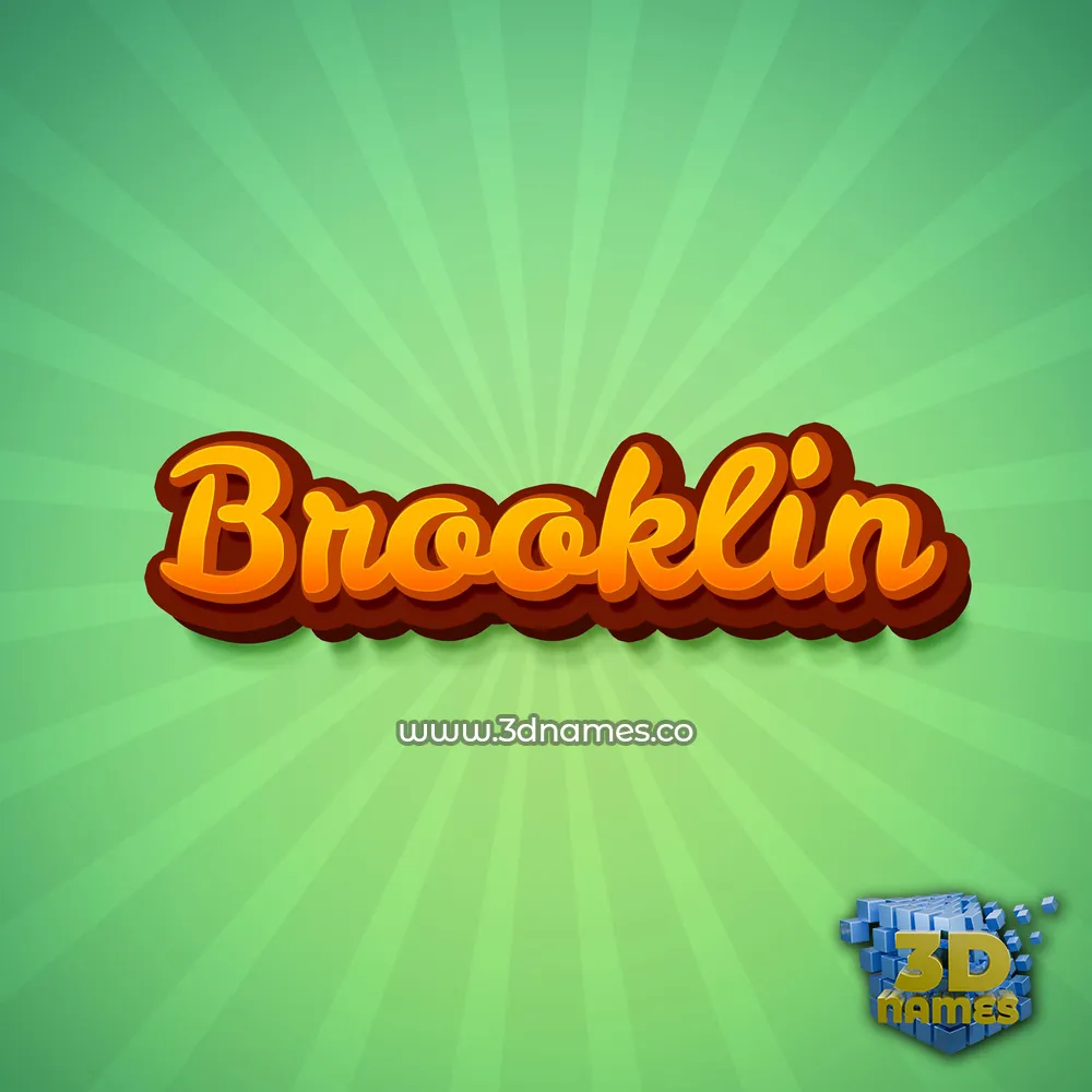 brooklin in Green Rays style - 3D name wallpaper