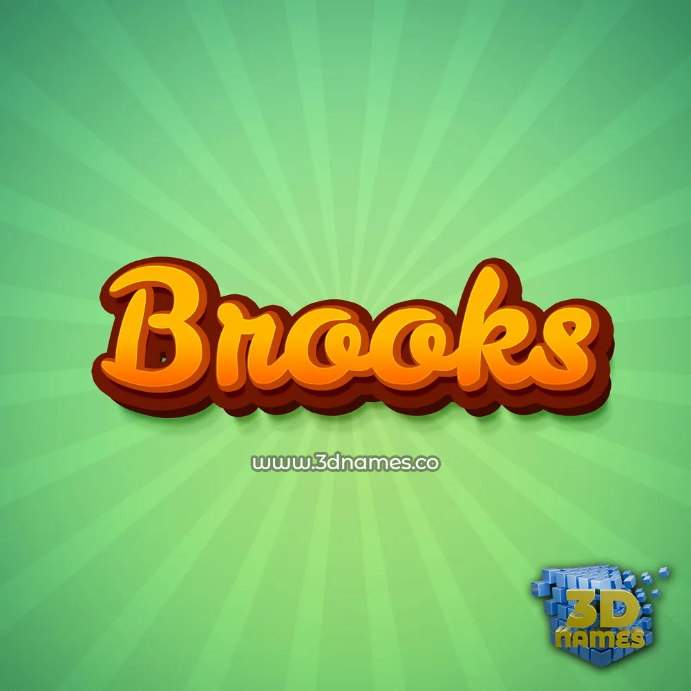 brooks in Green Rays style - 3D name wallpaper