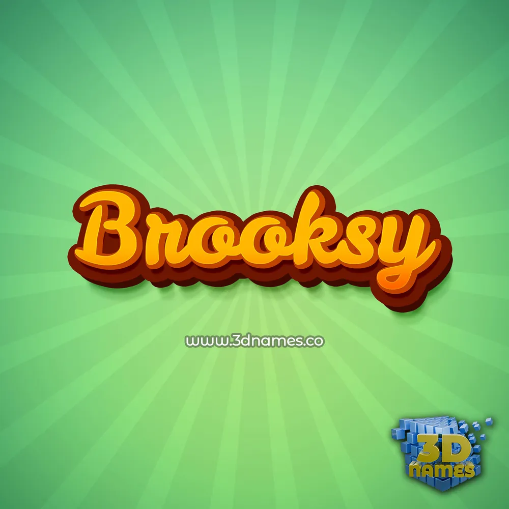 brooksy in Green Rays style - 3D name wallpaper