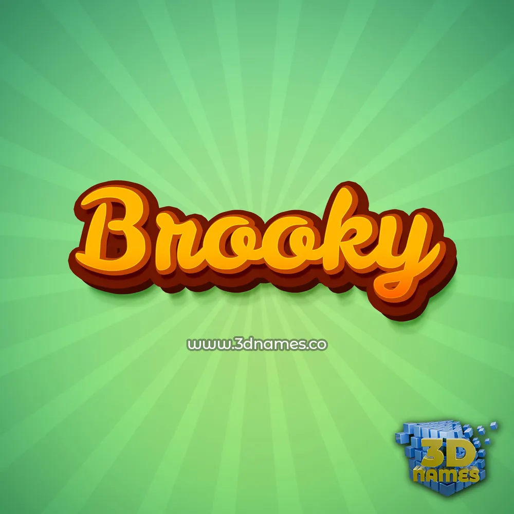 brooky in Green Rays style - 3D name wallpaper