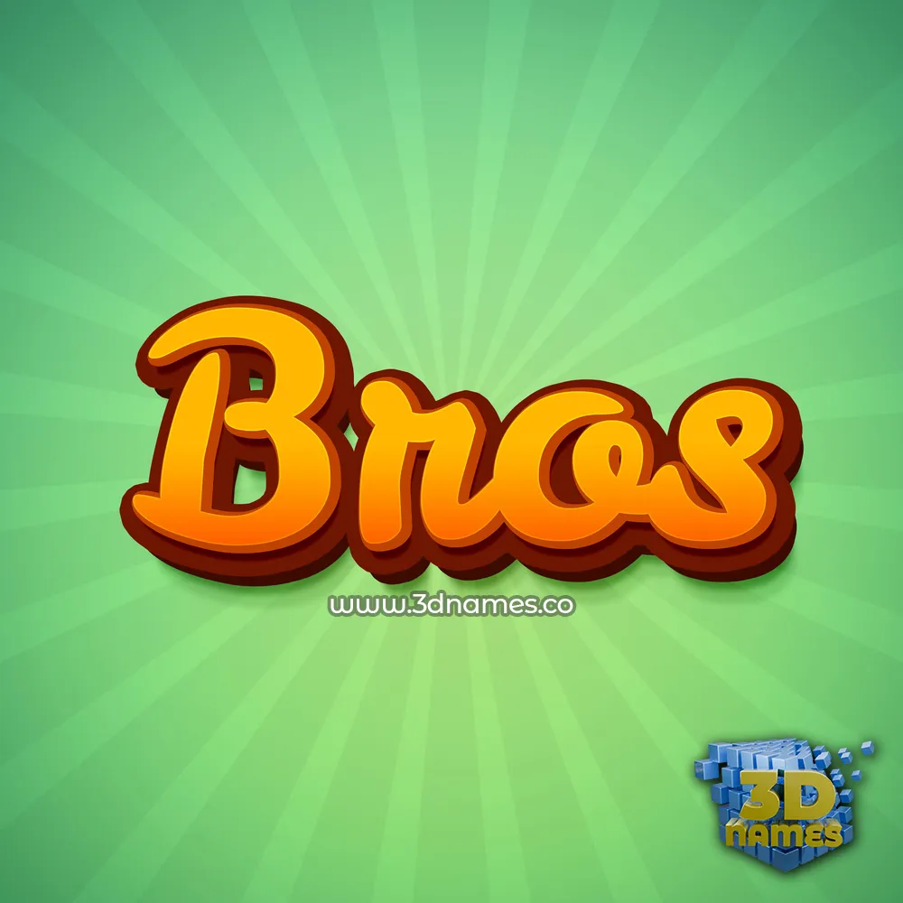 bros in Green Rays style - 3D name wallpaper