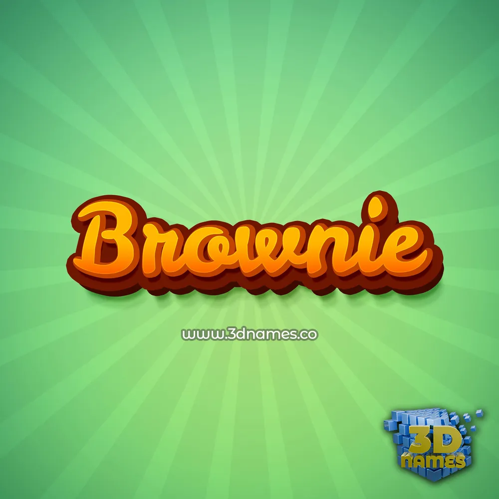 brownie in Green Rays style - 3D name wallpaper