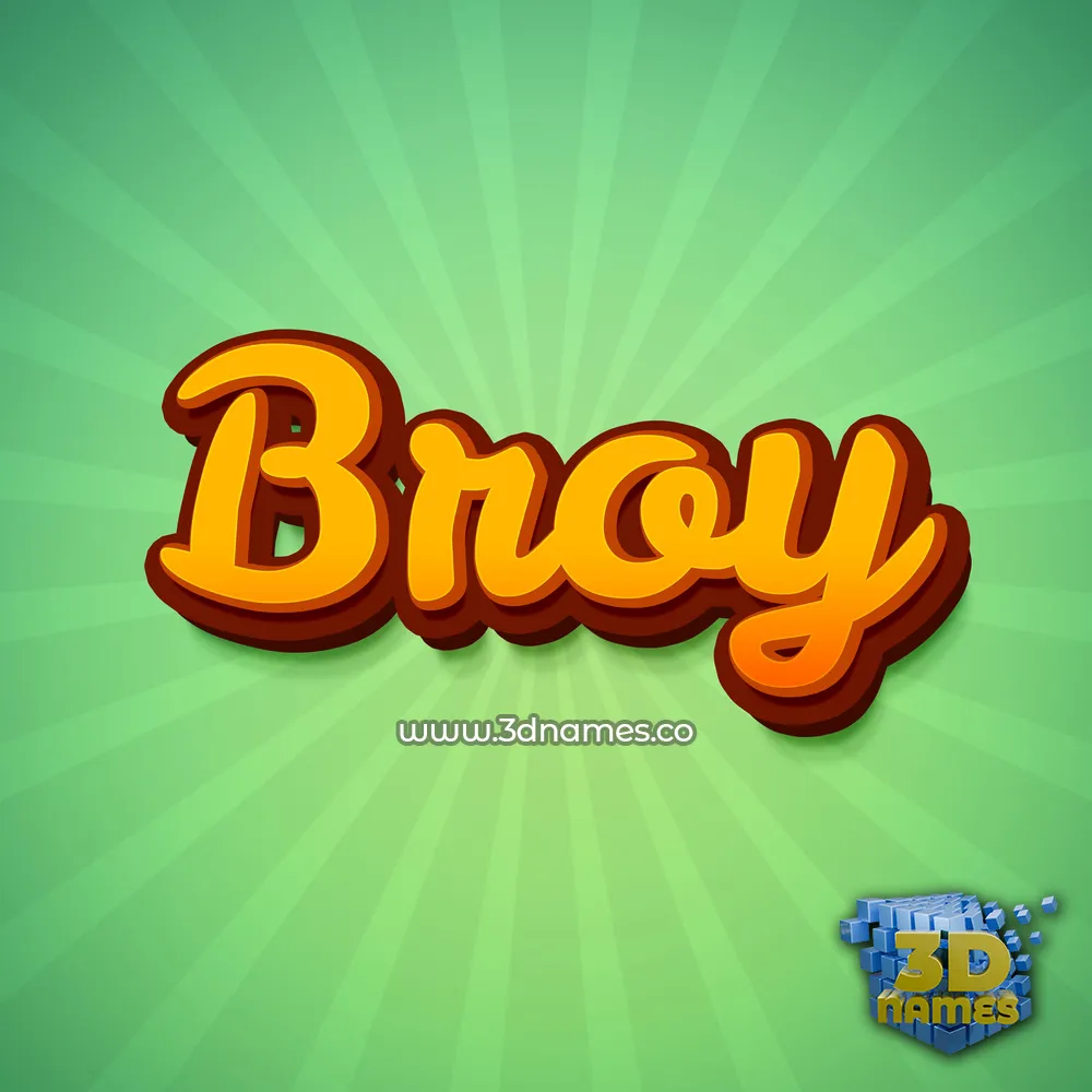 broy in Green Rays style - 3D name wallpaper