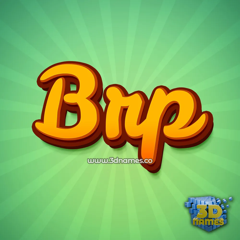 brp in Green Rays style - 3D name wallpaper
