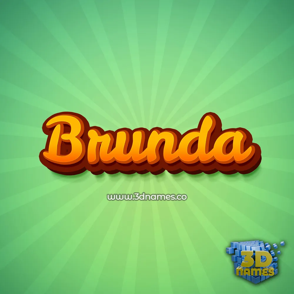 brunda in Green Rays style - 3D name wallpaper