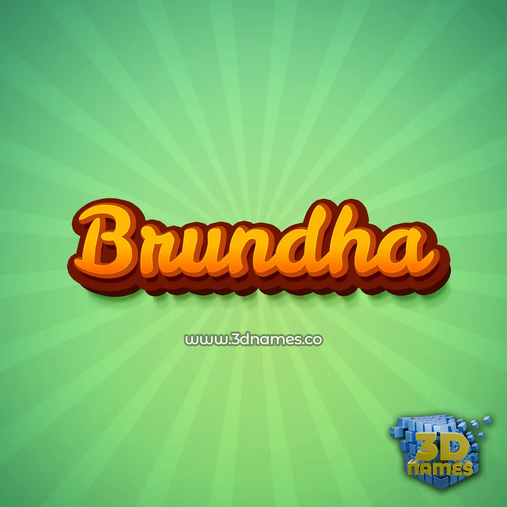 brundha in Green Rays style - 3D name wallpaper