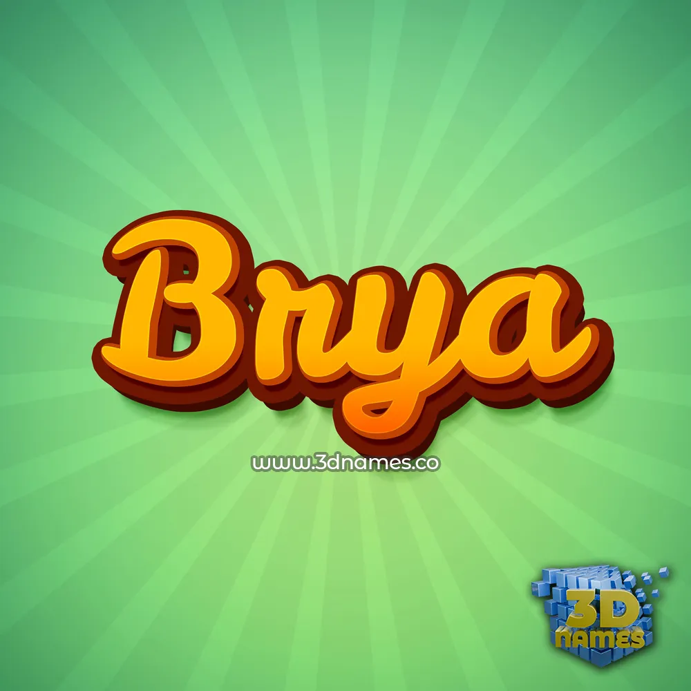 brya in Green Rays style - 3D name wallpaper