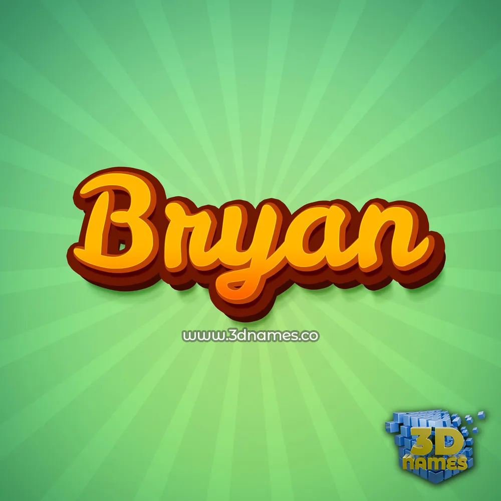 bryan in Green Rays style - 3D name wallpaper