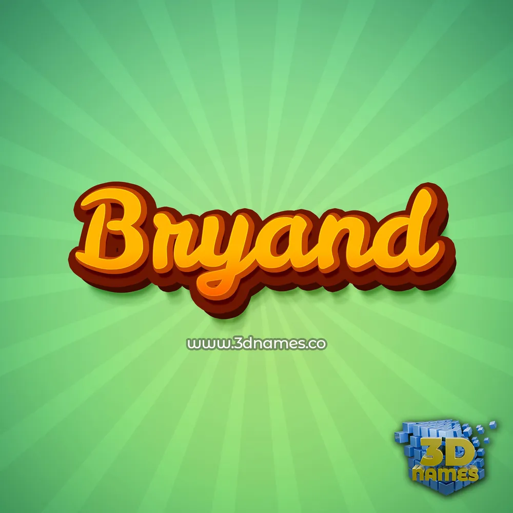 bryand in Green Rays style - 3D name wallpaper