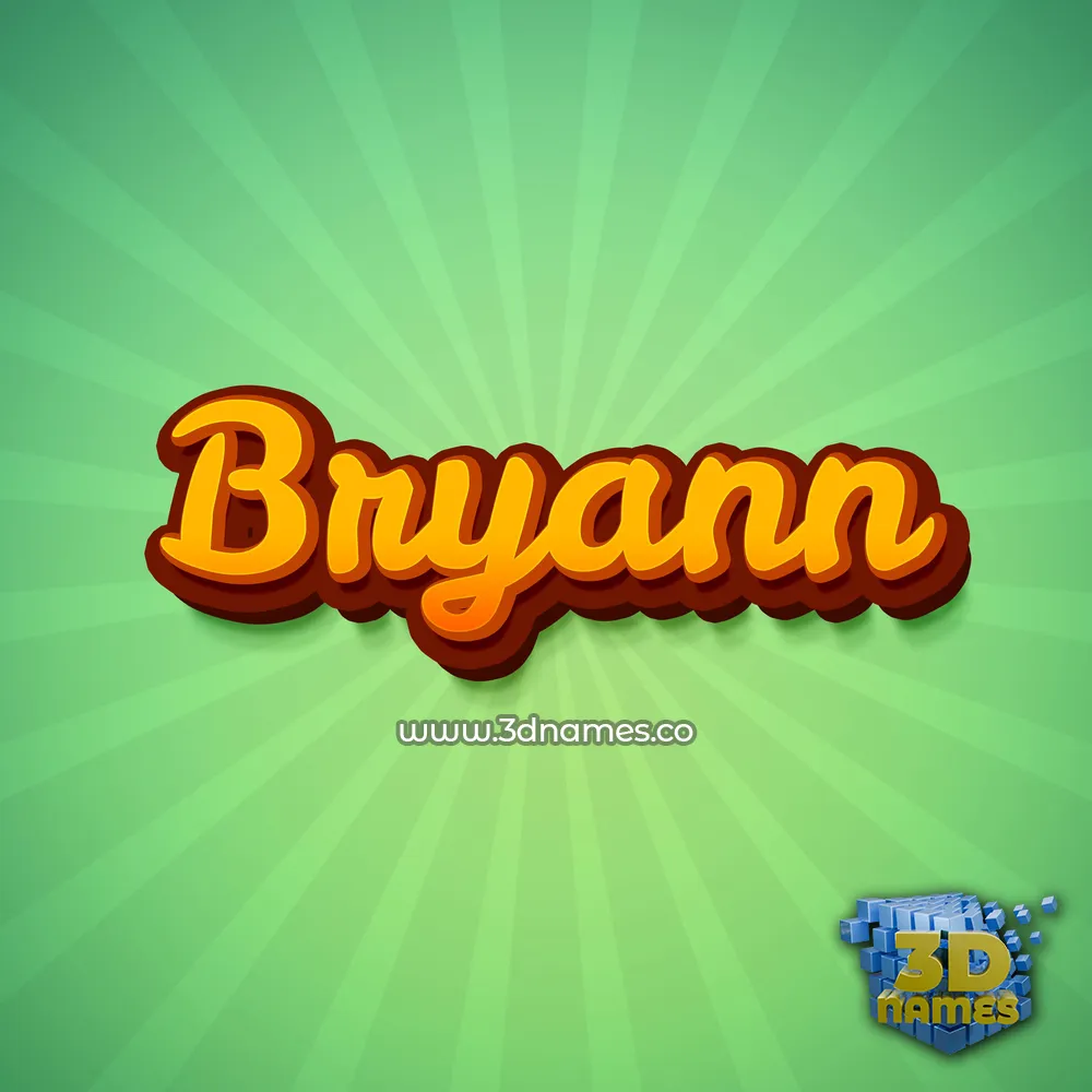 bryann in Green Rays style - 3D name wallpaper