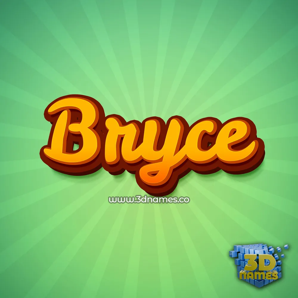 bryce in Green Rays style - 3D name wallpaper