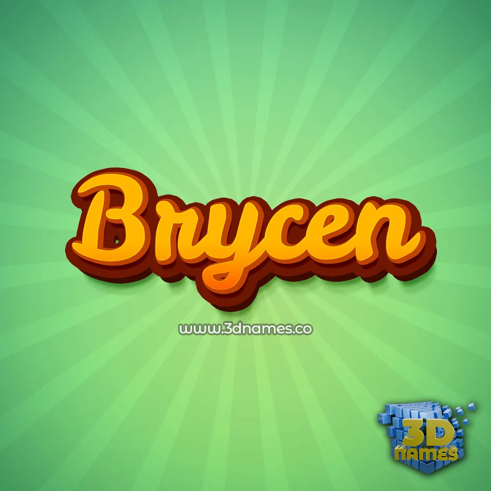 brycen in Green Rays style - 3D name wallpaper