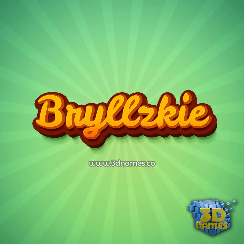 bryllzkie in Green Rays style - 3D name wallpaper