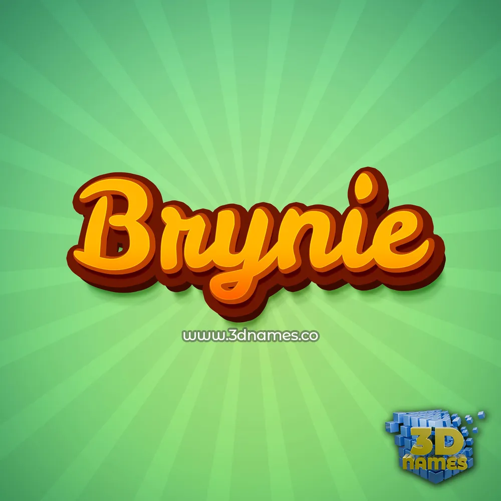 brynie in Green Rays style - 3D name wallpaper