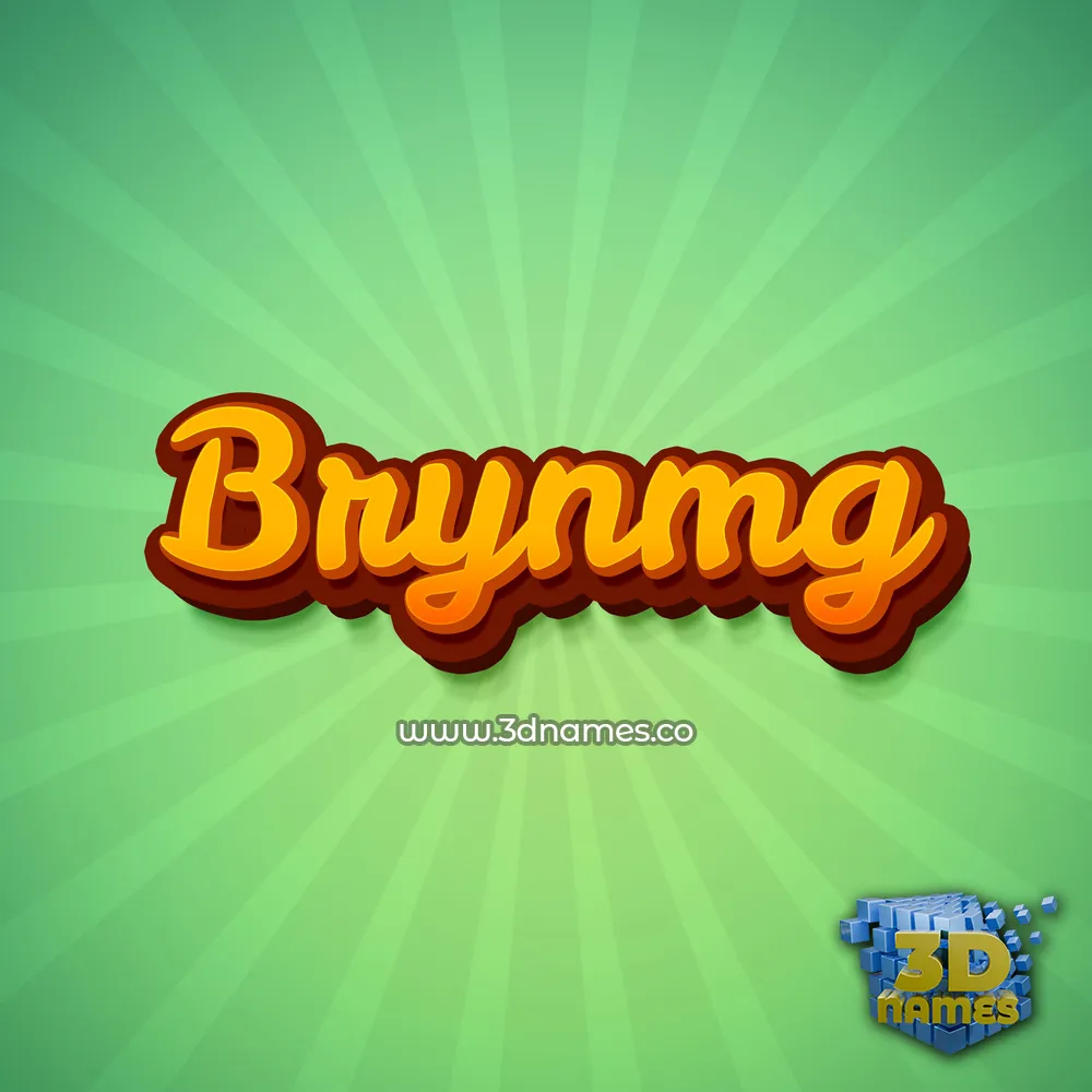 brynmg in Green Rays style - 3D name wallpaper