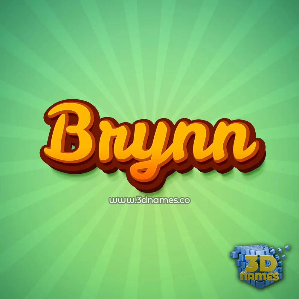 brynn in Green Rays style - 3D name wallpaper