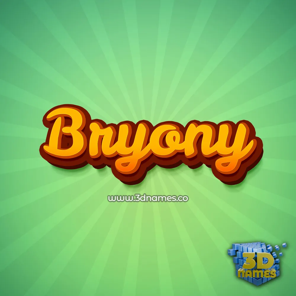 bryony in Green Rays style - 3D name wallpaper