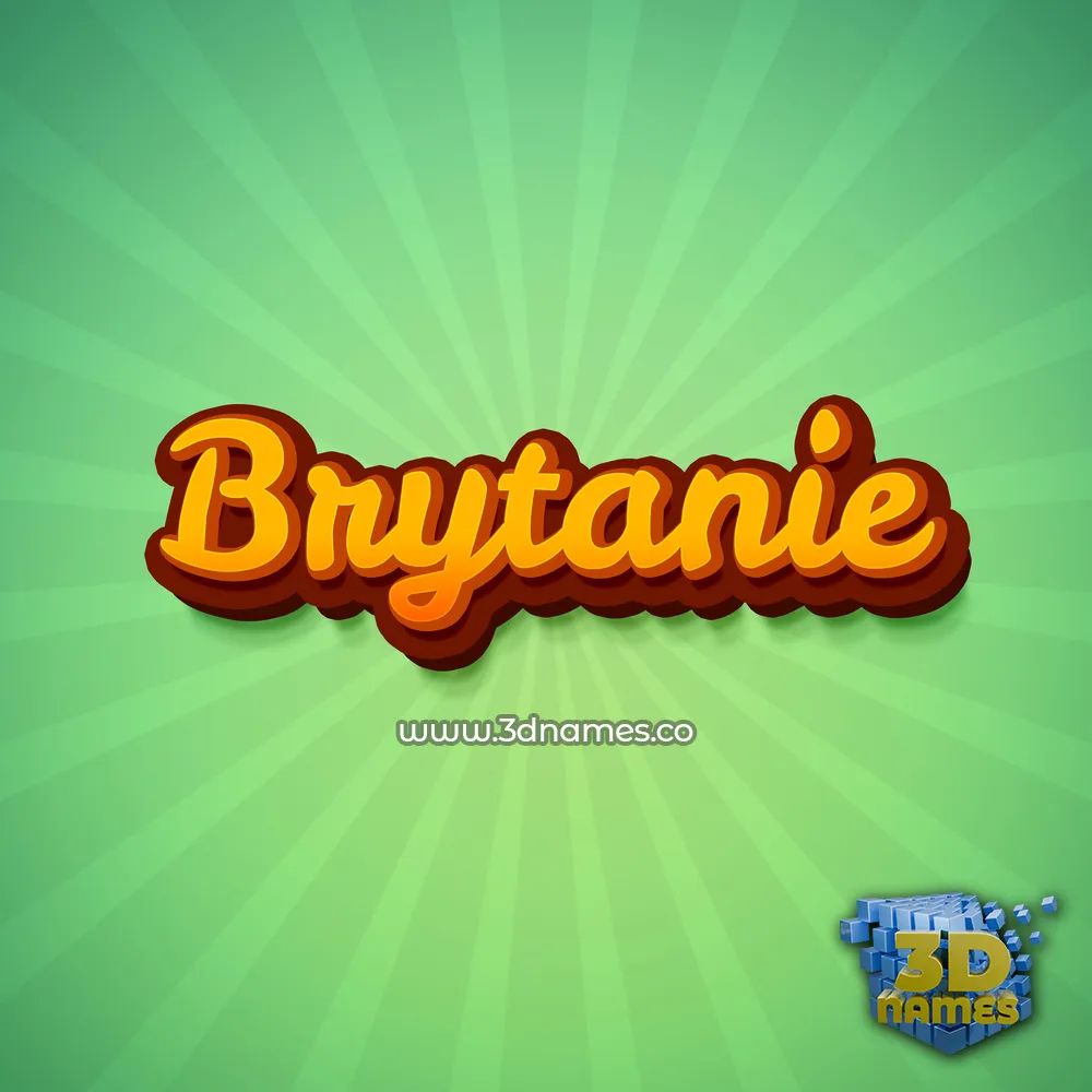 brytanie in Green Rays style - 3D name wallpaper