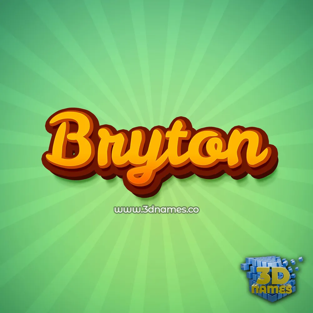 bryton in Green Rays style - 3D name wallpaper