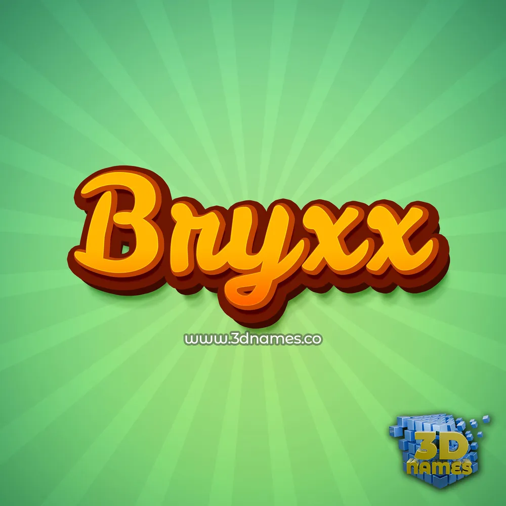 bryxx in Green Rays style - 3D name wallpaper