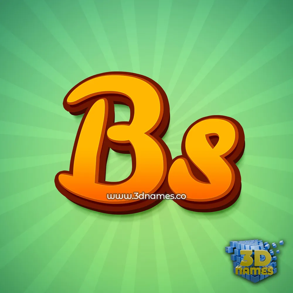 bs in Green Rays style - 3D name wallpaper