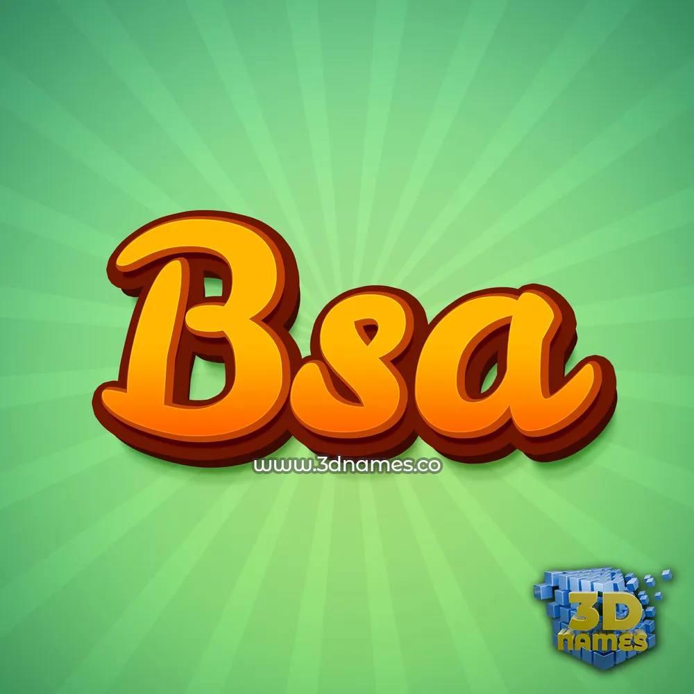 bsa in Green Rays style - 3D name wallpaper