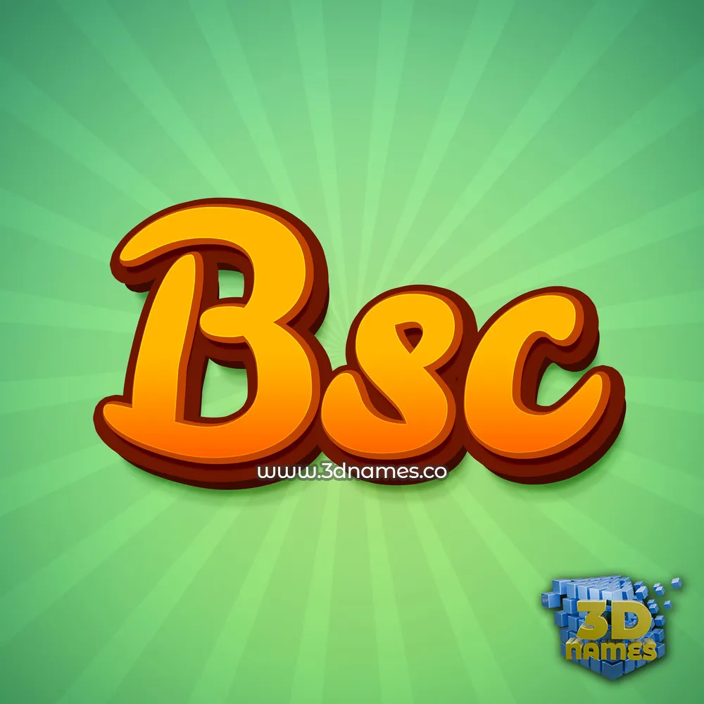 bsc in Green Rays style - 3D name wallpaper