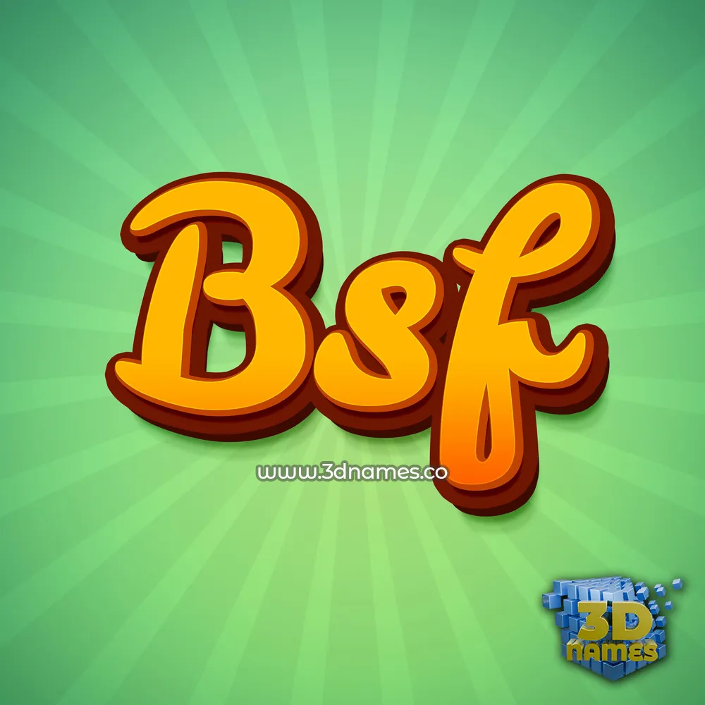 bsf in Green Rays style - 3D name wallpaper
