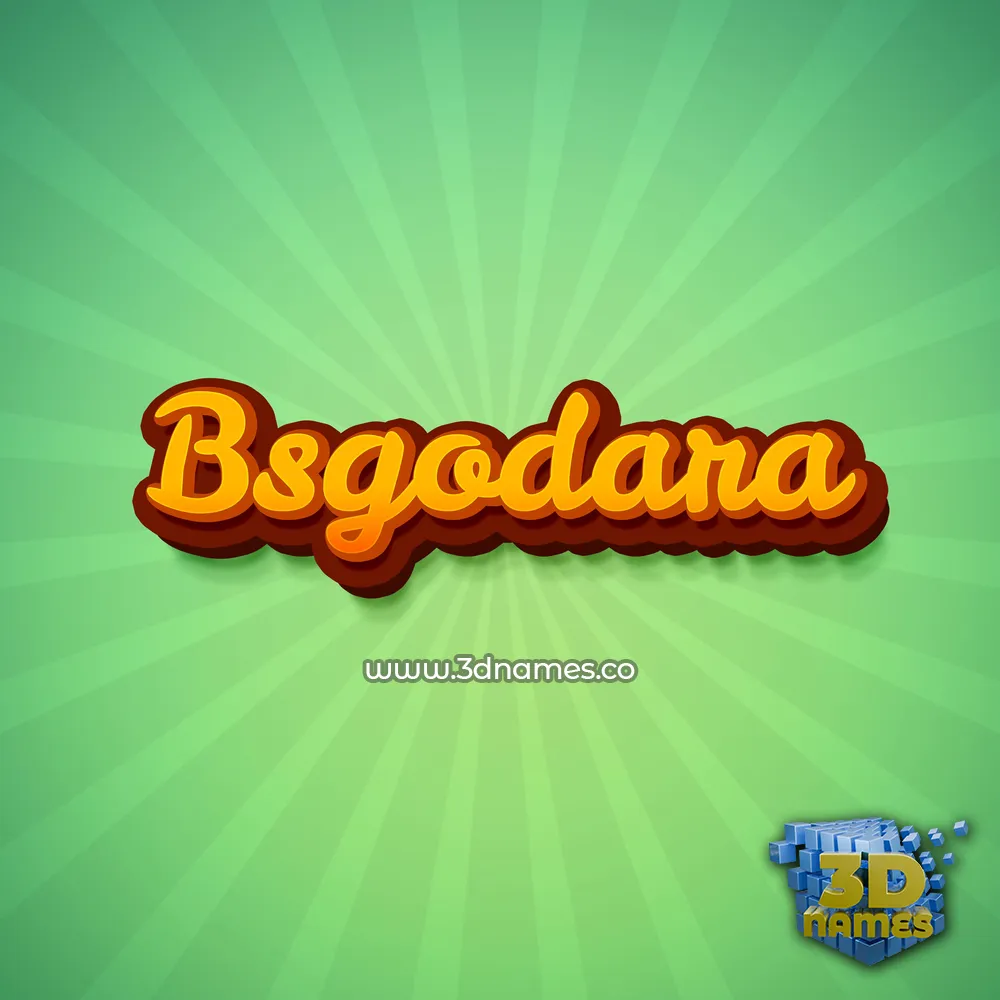 bsgodara in Green Rays style - 3D name wallpaper