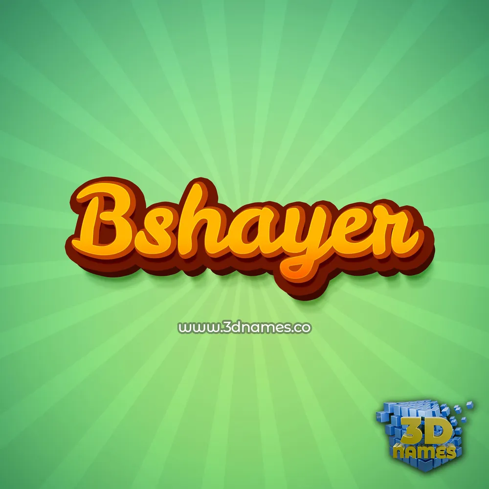 bshayer in Green Rays style - 3D name wallpaper