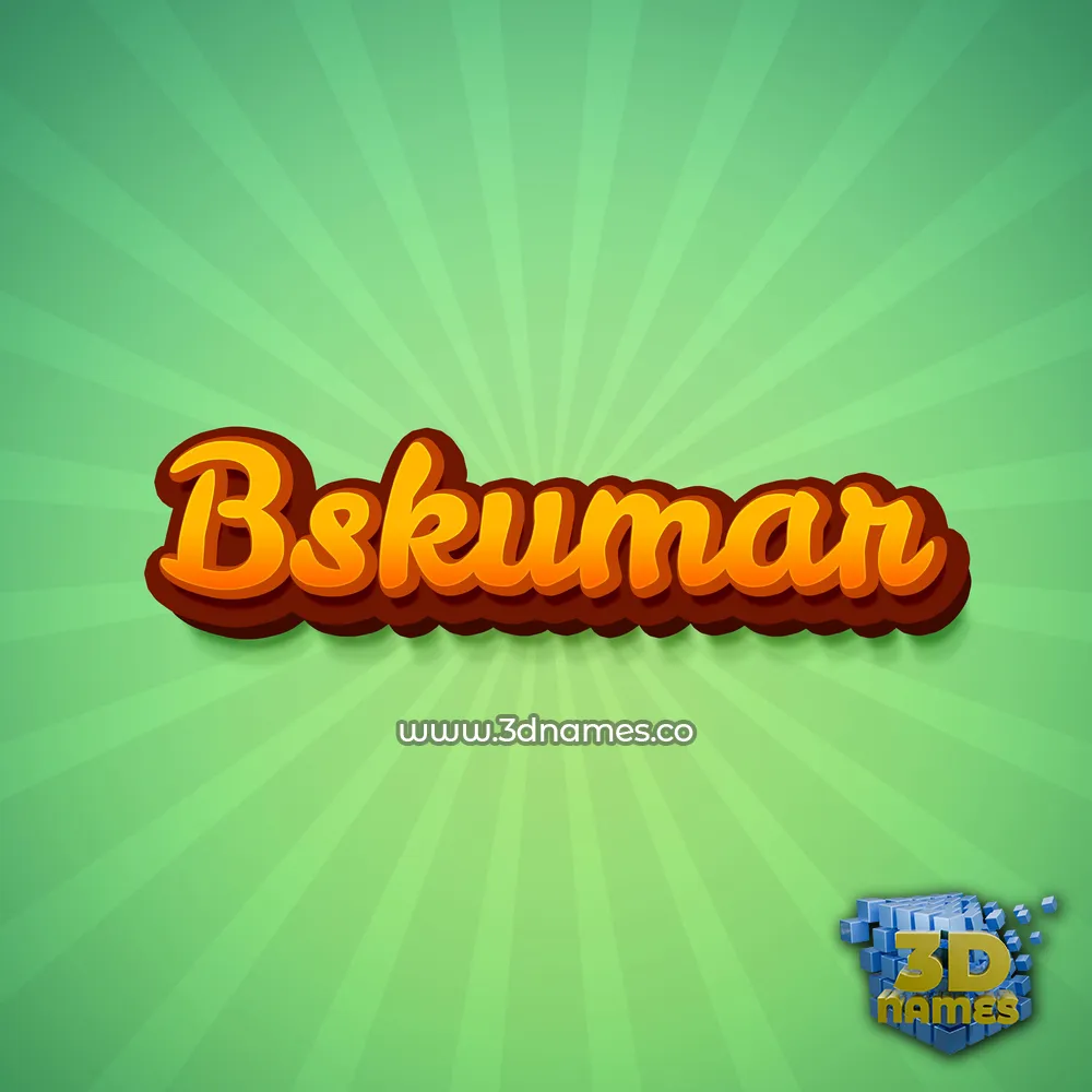 bskumar in Green Rays style - 3D name wallpaper