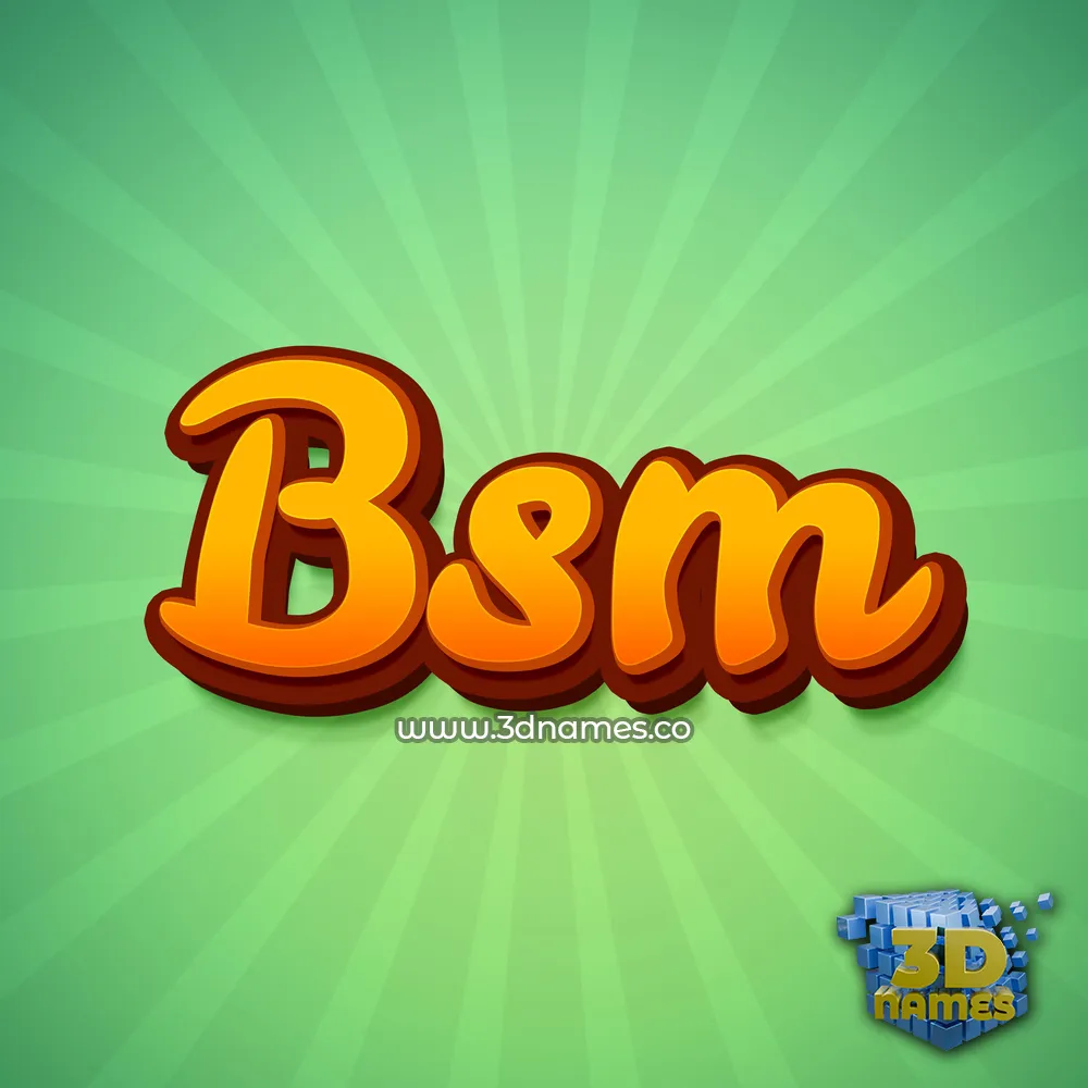 bsm in Green Rays style - 3D name wallpaper