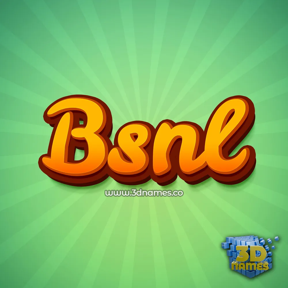 bsnl in Green Rays style - 3D name wallpaper