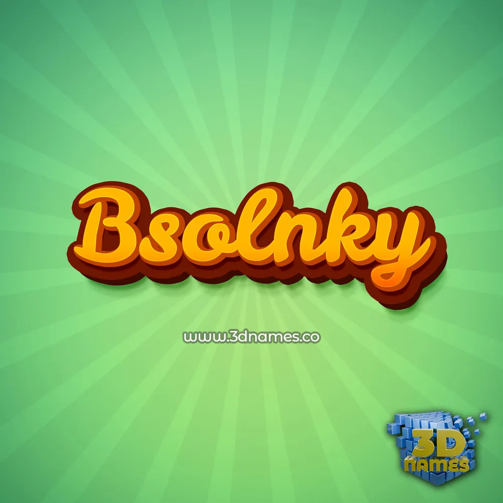 bsolnky in Green Rays style - 3D name wallpaper
