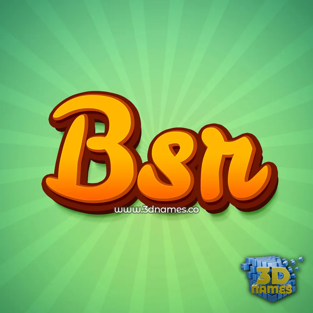 bsr in Green Rays style - 3D name wallpaper