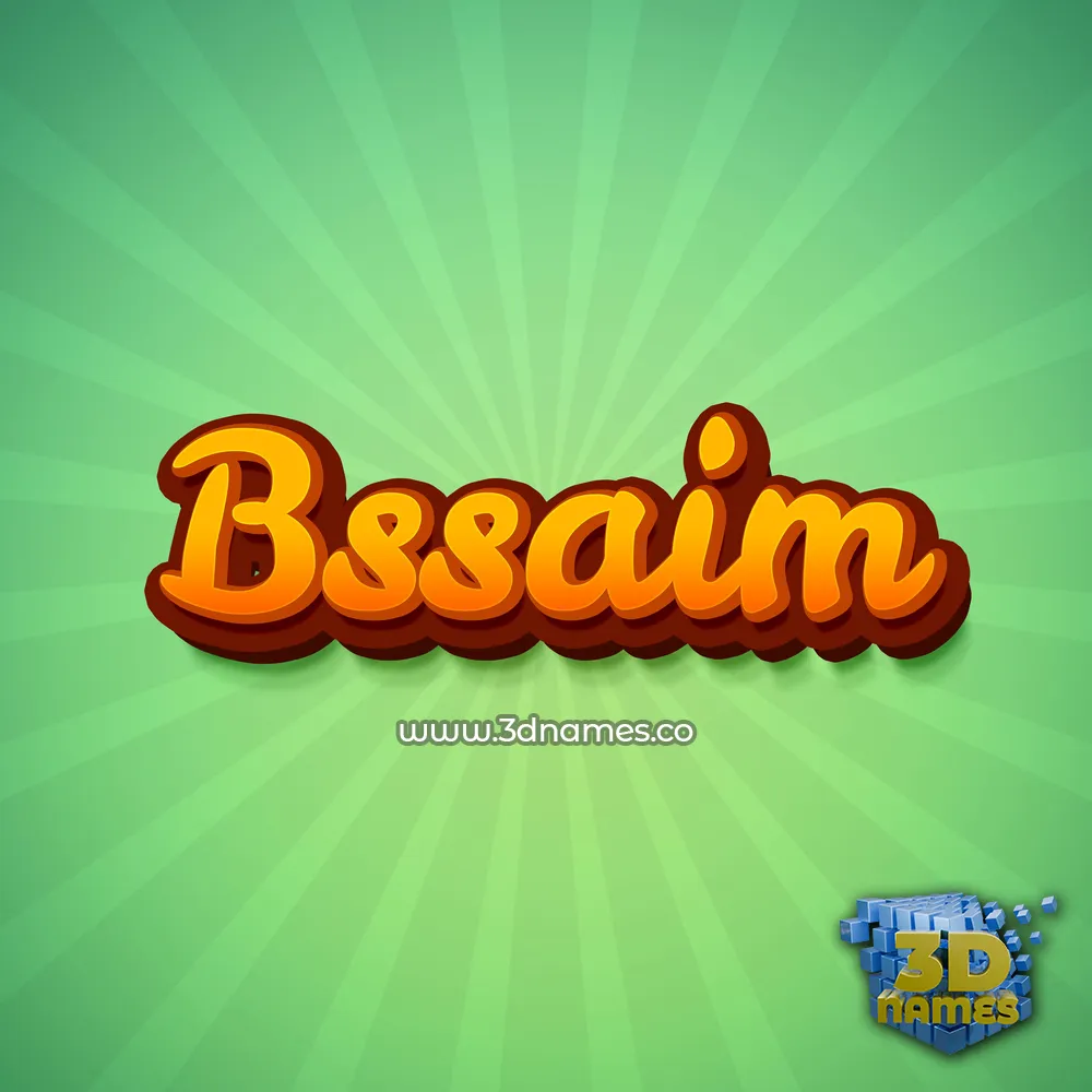 bssaim in Green Rays style - 3D name wallpaper