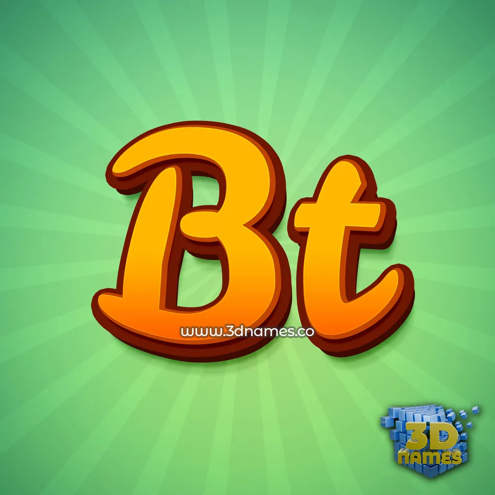 bt in Green Rays style - 3D name wallpaper