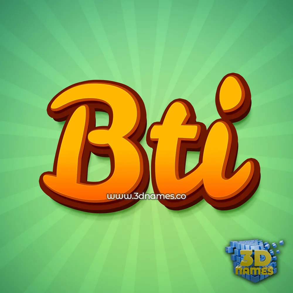 bti in Green Rays style - 3D name wallpaper