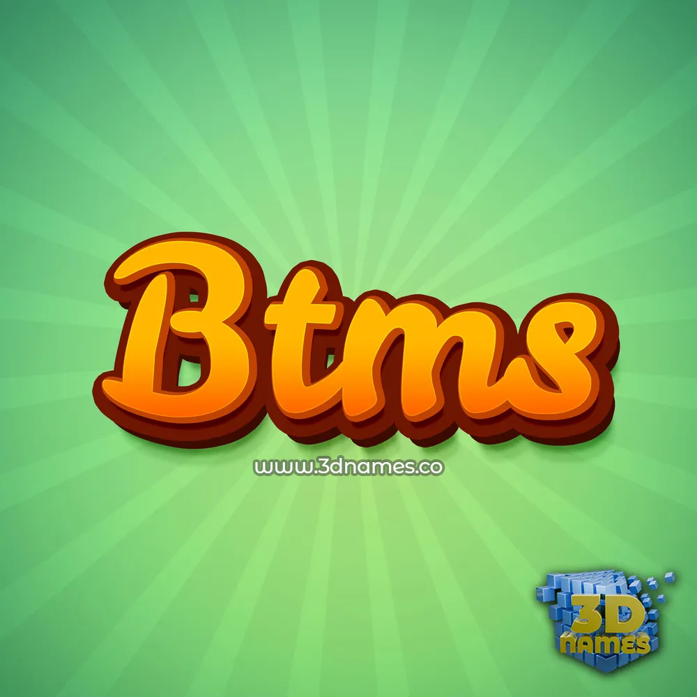 btms in Green Rays style - 3D name wallpaper