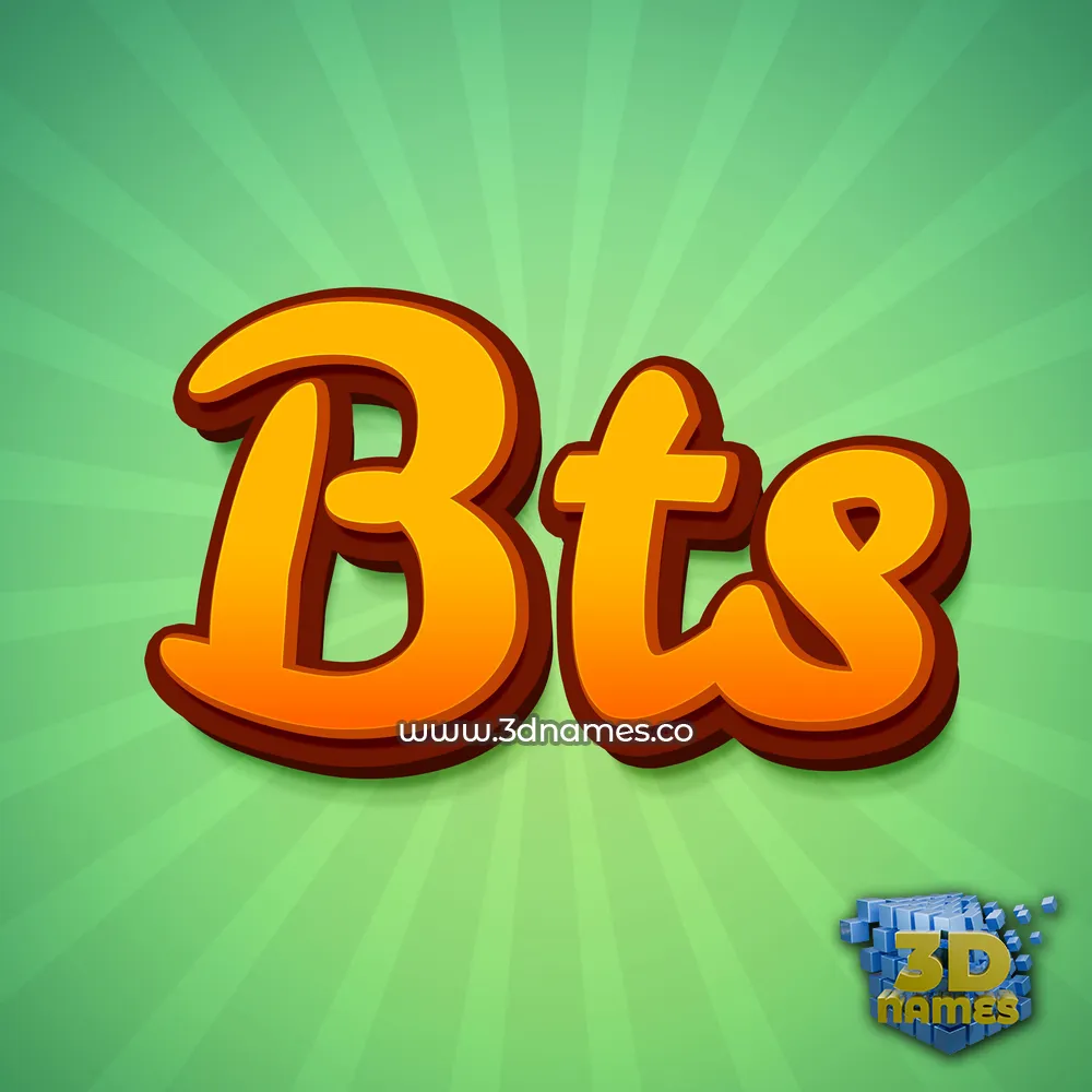 bts in Green Rays style - 3D name wallpaper