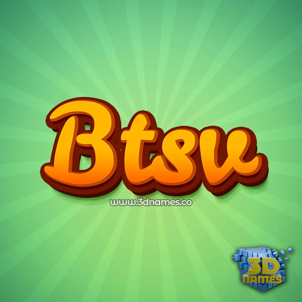btsv in Green Rays style - 3D name wallpaper
