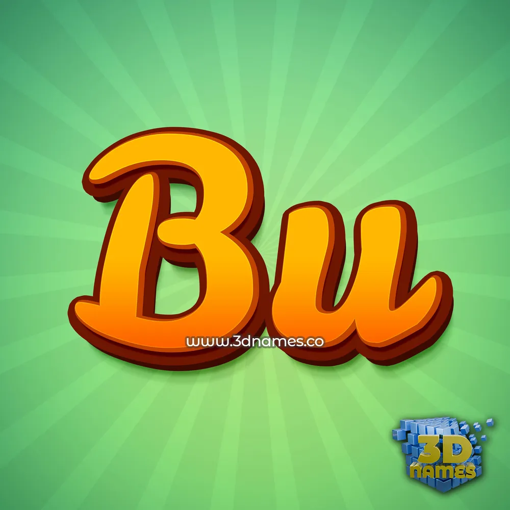 bu in Green Rays style - 3D name wallpaper