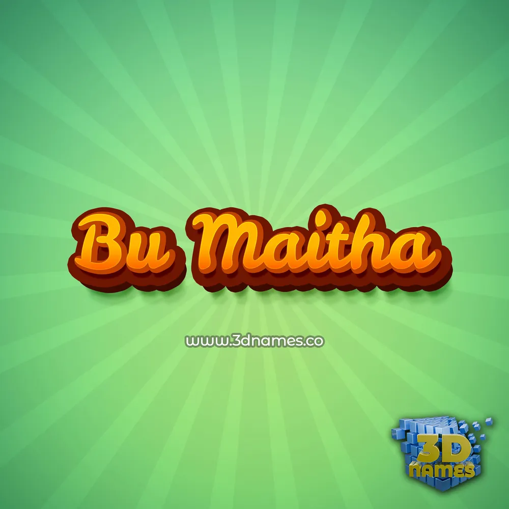 bu maitha in Green Rays style - 3D name wallpaper