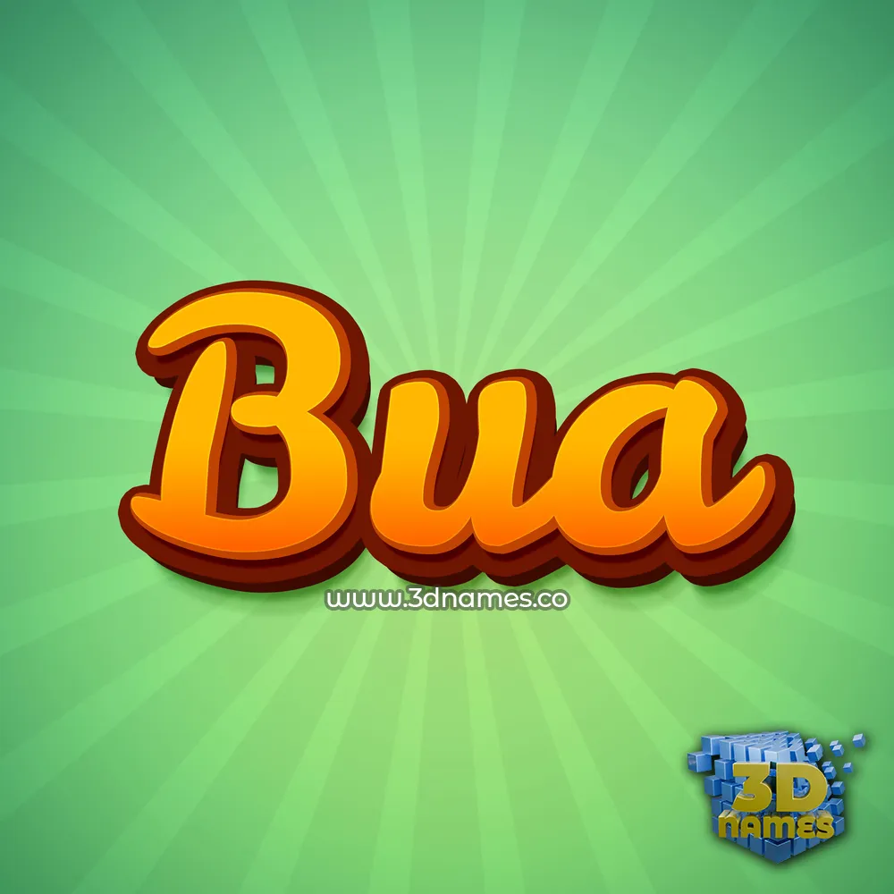 bua in Green Rays style - 3D name wallpaper