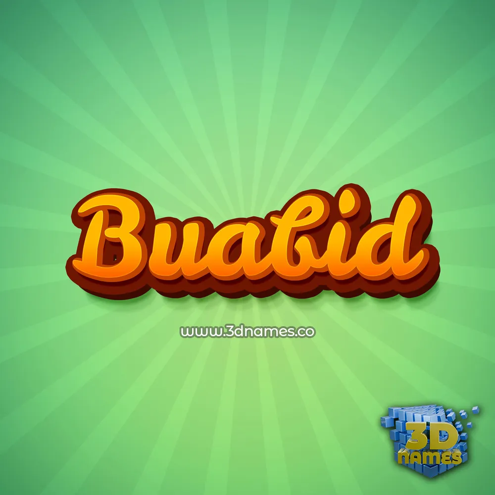 buabid in Green Rays style - 3D name wallpaper