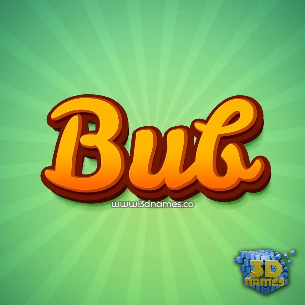 bub in Green Rays style - 3D name wallpaper