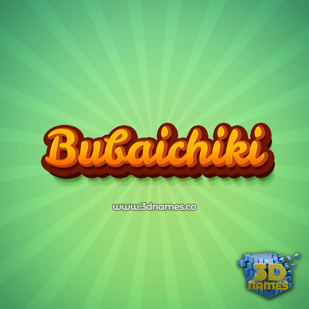 bubaichiki in Green Rays style - 3D name wallpaper