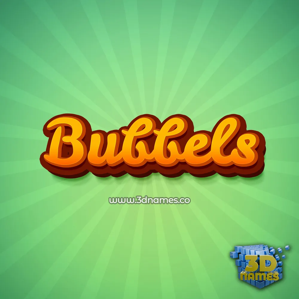 bubbels in Green Rays style - 3D name wallpaper